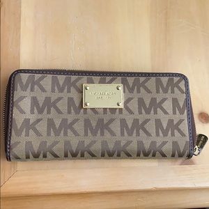 MK Monogram Continental Zip Wallet